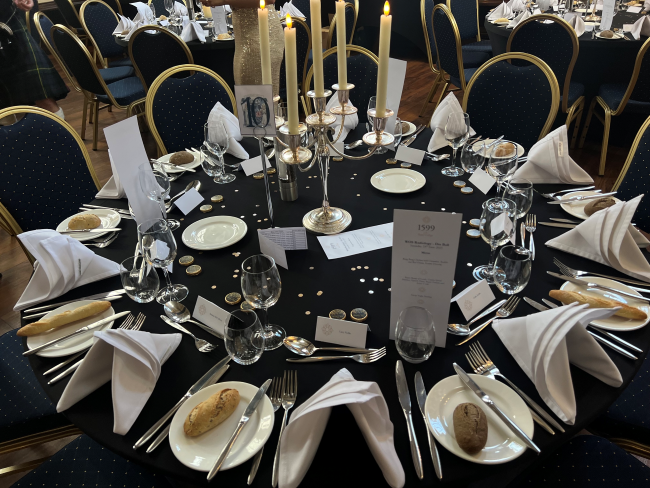 Graduation ball table set up